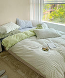 elvesmall Pastel Plaid Bedsheet Set