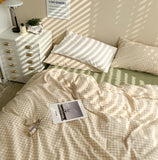 elvesmall Pastel Plaid Bedsheet Set