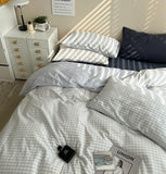 elvesmall Pastel Plaid Bedsheet Set