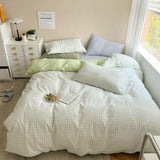 elvesmall Pastel Plaid Bedsheet Set