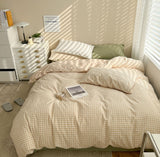 elvesmall Pastel Plaid Bedsheet Set