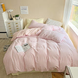 elvesmall Pastel Plaid Bedsheet Set