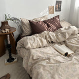 elvesmall Dark Academia Vintage Brown Bedding Set