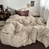 elvesmall Dark Academia Vintage Brown Bedding Set