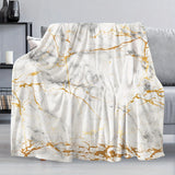 Ultra-Soft Flannel Fleece Throw Blanket - Golden Marble Design, All-Season Warmth & Cozy Comfort for Living Room/Bedroom/Sofa Flannel Blanket Sofa Blanket