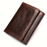 Premium Genuine Leather Tri-fold Wallet with Coin Pocket & RFID Shield - Secure, Stylish, & Ideal Valentines Gift for Him