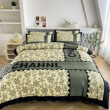 New Trendy Brand Washed Tencel Duvet Cover Double Sided Ice Silk Four Piece Set