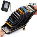 Premium RFID Blocking Card Holder Wallet - Secure Zip Around Design with Multiple Compartments for Easy Organization - Stylish Casual Style for Everyday Use