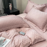 New four-piece set, Class A mother-baby level, light luxury satin jacquard, washed silk ice silk quilt cover, bed sheet