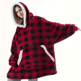 Ultra-Comfort Knit Hoodie Blanket: Warm, Soft, with Convenient Pocket - Ideal Unisex Gift, Easy Maintenance