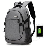 elvesmall Men's Women's Waterproof Oxford Laptop Backpack Bag With External Charging Port