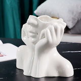 elvesmall Elegance White Girl Figurine Ceramic Vase
