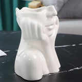 elvesmall Elegance White Girl Figurine Ceramic Vase