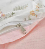 elvesmall Pale Pink Floral Print Bedding Set