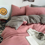 elvesmall Pastel Double-Sided Aesthetic Bedding Set