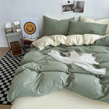 elvesmall Pastel Double-Sided Aesthetic Bedding Set