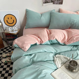 elvesmall Pastel Double-Sided Aesthetic Bedding Set