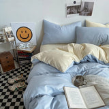 elvesmall Pastel Double-Sided Aesthetic Bedding Set