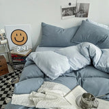 elvesmall Pastel Double-Sided Aesthetic Bedding Set