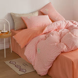 elvesmall Mini Plaid Print Pastel Bedding Set