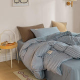 elvesmall Mini Plaid Print Pastel Bedding Set