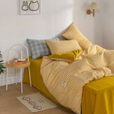 elvesmall Mini Plaid Print Pastel Bedding Set
