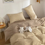 elvesmall Mini Plaid Print Pastel Bedding Set