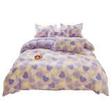 elvesmall Pastel Purple Hearts Bedding Set