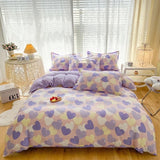 elvesmall Pastel Purple Hearts Bedding Set
