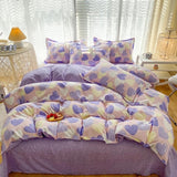 elvesmall Pastel Purple Hearts Bedding Set