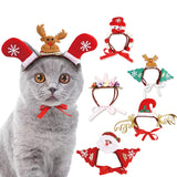 elvesmall Christmas Halloween Pet Dog Cats Headdresses Pet Puppy Cat Headgear Santa Elk Headwear Hats Dog Cat Cosplay Dressing Up Props