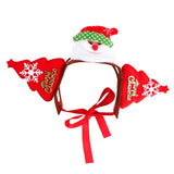 elvesmall Christmas Halloween Pet Dog Cats Headdresses Pet Puppy Cat Headgear Santa Elk Headwear Hats Dog Cat Cosplay Dressing Up Props