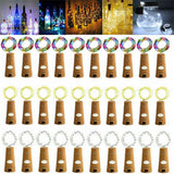 5/10pcs Garland Wine Bottle Fairy String Lights 20 LED Battery Cork Copper Wire String Light For Christmas Party Wedding Decor