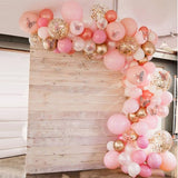 elvesmall 110pcs Pink Balloon Arch Garland Kit White Gold Confetti Latex Balloons Valentines Day Wedding Birthday Party Decoration