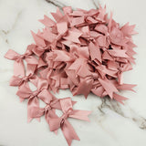 elvesmall (50 Pcs/pack) 85*85mm Fresh Pink Ribbon Bows Small Size Satin Ribbon Bow Flower Craft Decoration Handwork DIY Party Decoration