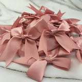 elvesmall (50 Pcs/pack) 85*85mm Fresh Pink Ribbon Bows Small Size Satin Ribbon Bow Flower Craft Decoration Handwork DIY Party Decoration