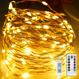 elvesmall 8modes USB Powered Christmas Lights Garland 1/2/3/5/10M Copper Wire LED String Fairy Light For Wedding Party New Year Decoration