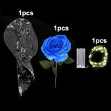 elvesmall 1set LED Luminous Rose Balloon with roses Transparent Bobo Ballon Valentines Bouquet Gift Bag Wedding Birthday Party Decorations