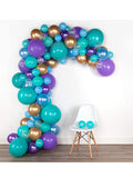 elvesmall 98Pcs Purple Blue Latex Balloons Garland Set Mermaid Theme Party Supplies For Baby Shower Kids Girls Birthday Event Decor