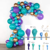 elvesmall 98Pcs Purple Blue Latex Balloons Garland Set Mermaid Theme Party Supplies For Baby Shower Kids Girls Birthday Event Decor