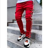 Spring and autumn tooling pants men's tide brand stretch multi-pocket reflective straight sports fitness leisure trousers Sweatpants