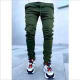 Spring and autumn tooling pants men's tide brand stretch multi-pocket reflective straight sports fitness leisure trousers Sweatpants