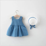 Summer Girls Dress Kids Sleeveless Vest Dresses With Bowknot Baby Princess Skirt Children Suspender Skirts 0-3 Years