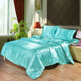 Pieces 4 Bedding Set Luxury Satin Silk Queen King Size Bed Set Comforter Quilt Duvet Cover Flat and Fitted Bed Sheet Bedcloth LJ201128574518