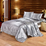 Pieces 4 Bedding Set Luxury Satin Silk Queen King Size Bed Set Comforter Quilt Duvet Cover Flat and Fitted Bed Sheet Bedcloth LJ201128574518