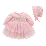 New Born baby girls infant dress clothes Lace Embroidery Baptism Dress For Baby Girls Party Christening Dresses 0 3 6 9 months 201204