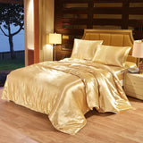 Pieces 4 Bedding Set Luxury Satin Silk Queen King Size Bed Set Comforter Quilt Duvet Cover Flat and Fitted Bed Sheet Bedcloth LJ201128574518