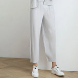 Miyake Pleated men's casual straight pants harem pants trend loose nine points running track pants men 2005 LJ201222