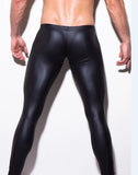 Wholesale-sexy black Leather-like Men skinny legging stretchy Man pants 24-35 inches waist