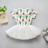 Ice cream printed baby girls dress INS hot summer kids skirts children tutu dresses babies clothing